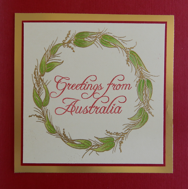 AUSTRALIA: Christmas Wreath and Greetings Stamp