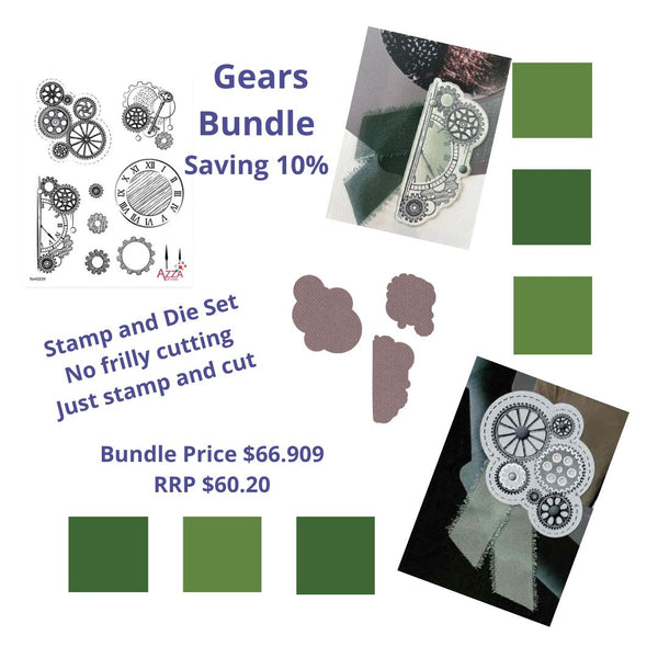 Bundle & Save:  GEARS Large stamp and die set