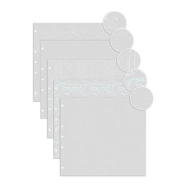 PATTERNED VELLUM LEAVES (5)