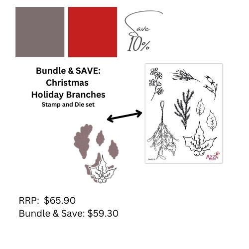 Bundle & Save: CHRISTMAS - Holiday Branches Stamp & Die set