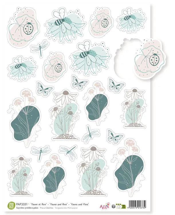 A4 PRE-CUT Sketch Sheet: FLORA AND FAUNA