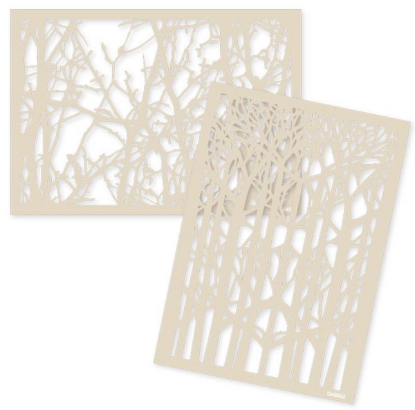 Texture Stencil Duo: WOODLAND