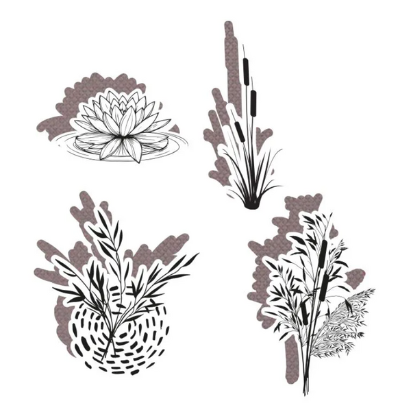 Bundle & Save:  AQUATIC SERENITY Large stamp and die set