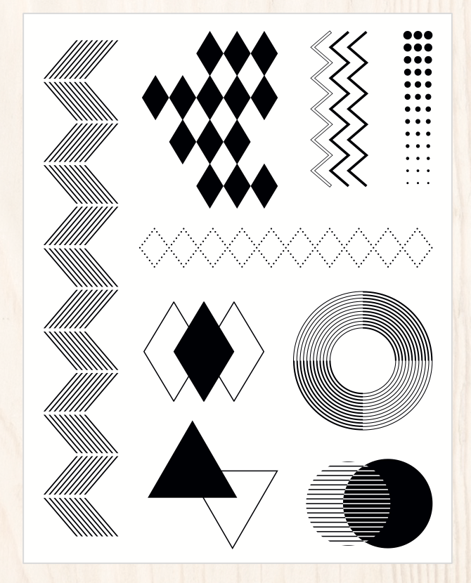 Stamp Set - Large: GEOMETRIC TEXTURE