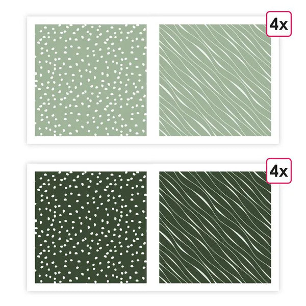Paper: PATTERNED ESSENTIAL: GREY GREEN