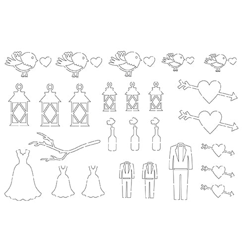 Silhouette Figure:  COUNTRY WEDDING