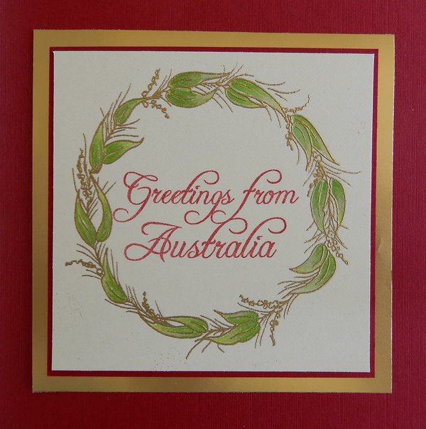 AUSTRALIA:  Christmas Wreath and Greetings Stamp
