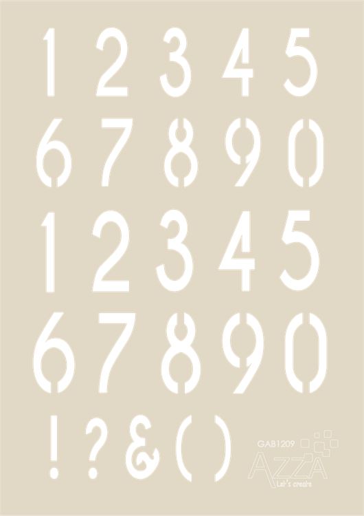 Decoration Stencil A6: NUMBERS